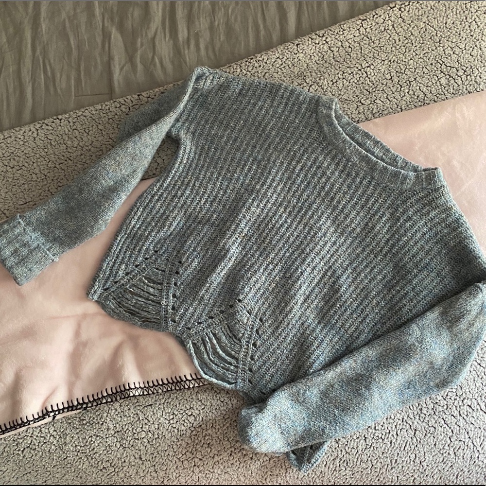 Blue Crop Sweater